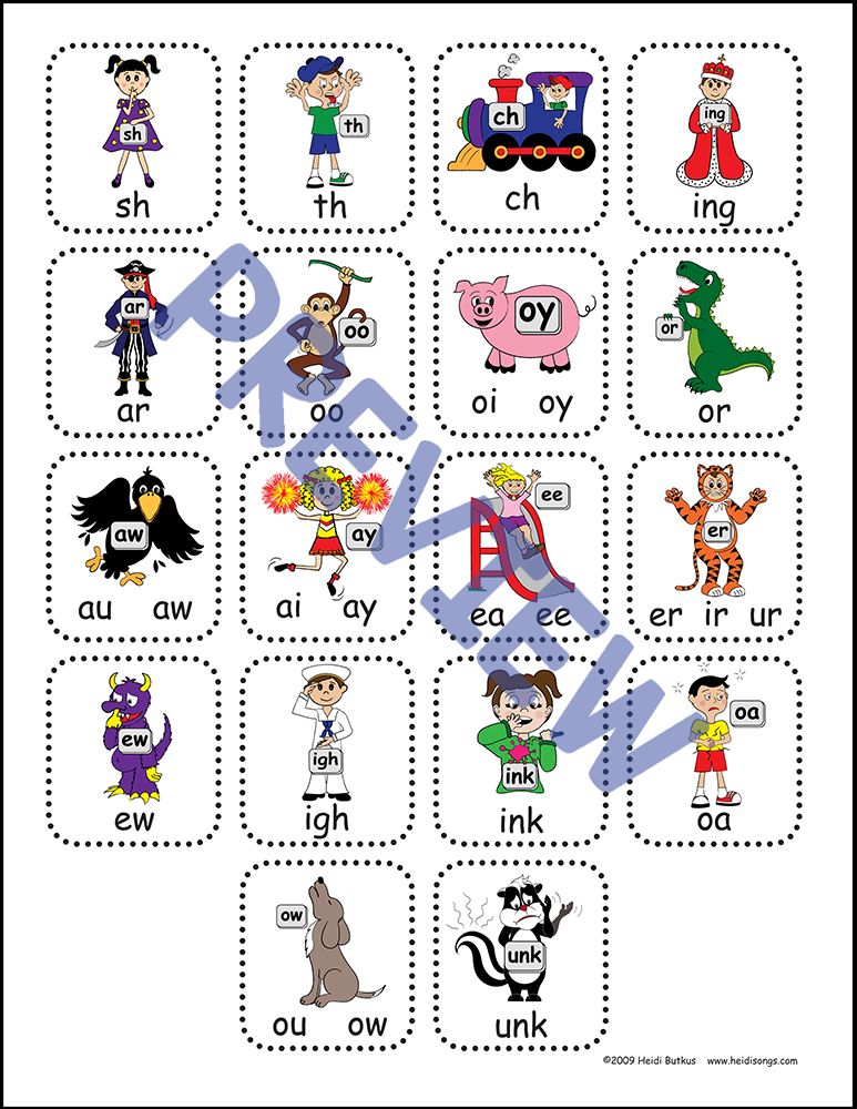 Phonics flashcards "cheat sheet" to help children learn to spell and read.