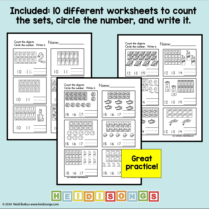 Count and circle the correct number.