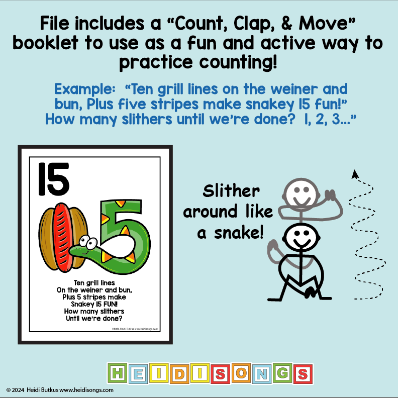 Count, Clap, and Move booklet for 11-20